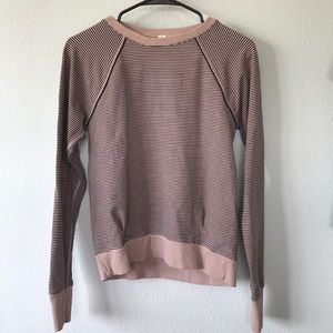Pink stripe lululemon sweatshirt